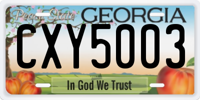 GA license plate CXY5003