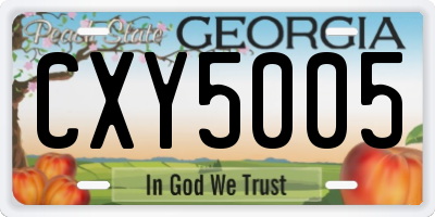 GA license plate CXY5005