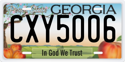 GA license plate CXY5006