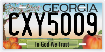 GA license plate CXY5009