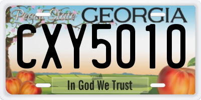 GA license plate CXY5010