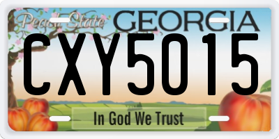 GA license plate CXY5015