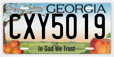 GA license plate CXY5019
