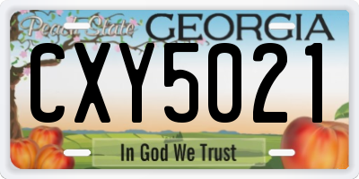 GA license plate CXY5021