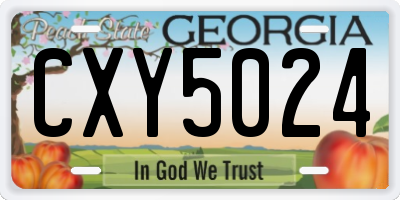 GA license plate CXY5024