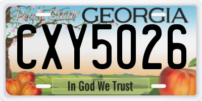 GA license plate CXY5026