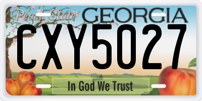 GA license plate CXY5027