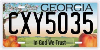 GA license plate CXY5035