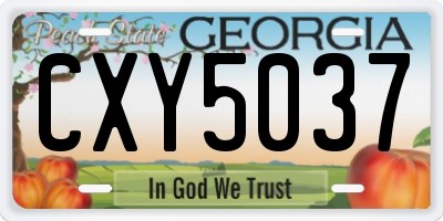 GA license plate CXY5037