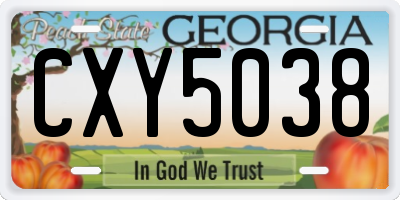 GA license plate CXY5038