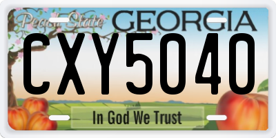 GA license plate CXY5040