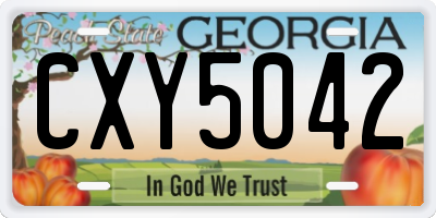 GA license plate CXY5042