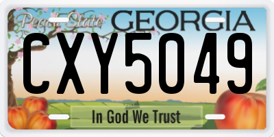 GA license plate CXY5049