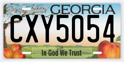 GA license plate CXY5054