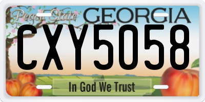 GA license plate CXY5058