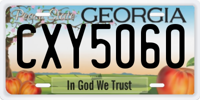 GA license plate CXY5060