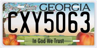 GA license plate CXY5063