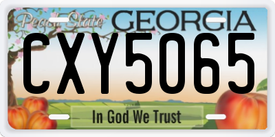 GA license plate CXY5065