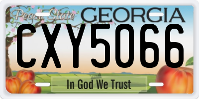 GA license plate CXY5066