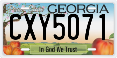 GA license plate CXY5071