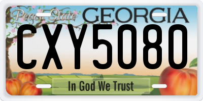 GA license plate CXY5080