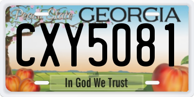 GA license plate CXY5081