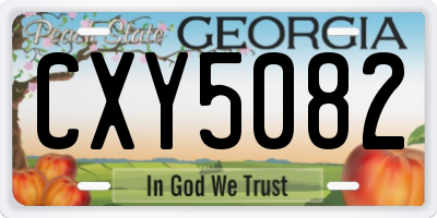 GA license plate CXY5082