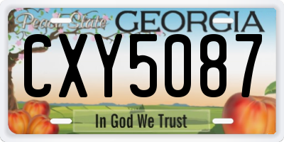 GA license plate CXY5087