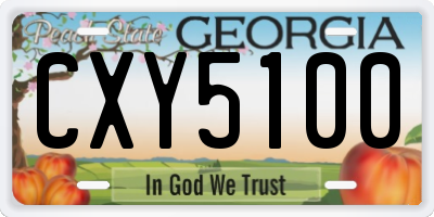 GA license plate CXY5100