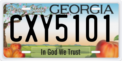 GA license plate CXY5101