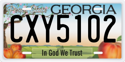 GA license plate CXY5102