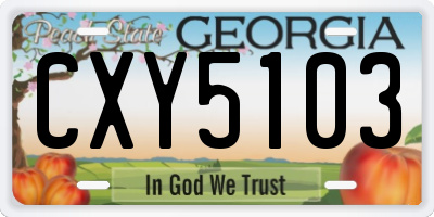 GA license plate CXY5103