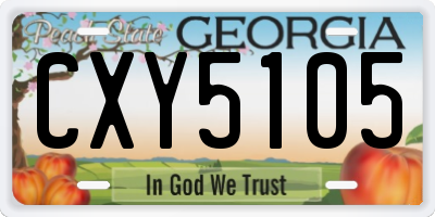 GA license plate CXY5105