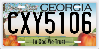 GA license plate CXY5106