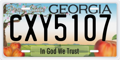 GA license plate CXY5107
