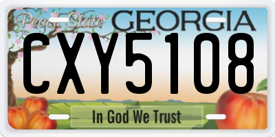 GA license plate CXY5108