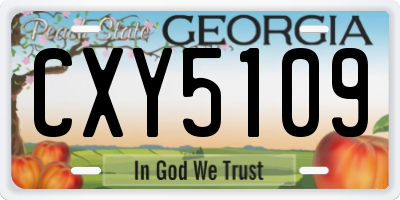 GA license plate CXY5109
