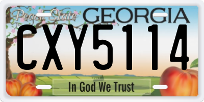 GA license plate CXY5114