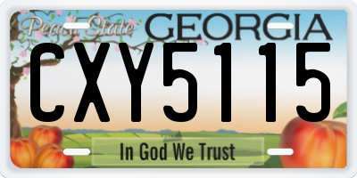 GA license plate CXY5115