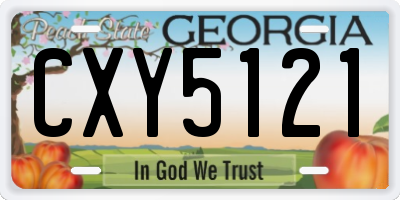 GA license plate CXY5121