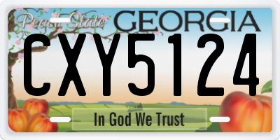 GA license plate CXY5124