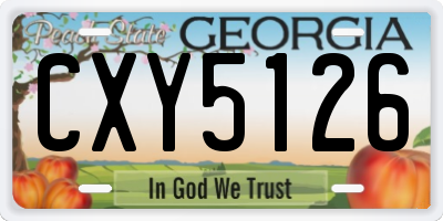 GA license plate CXY5126