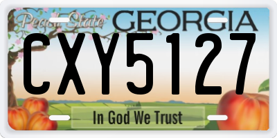 GA license plate CXY5127