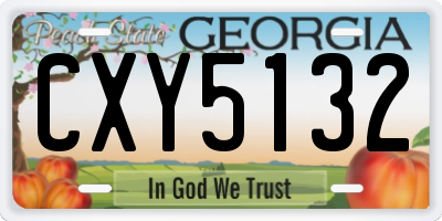 GA license plate CXY5132