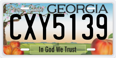 GA license plate CXY5139