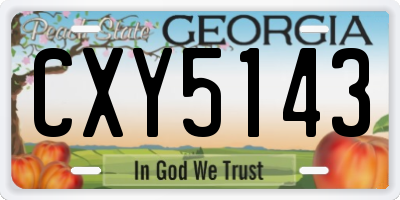 GA license plate CXY5143