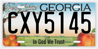 GA license plate CXY5145