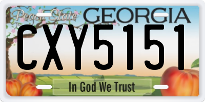 GA license plate CXY5151