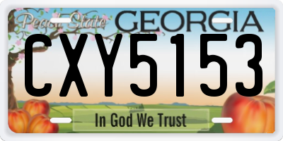 GA license plate CXY5153