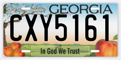 GA license plate CXY5161